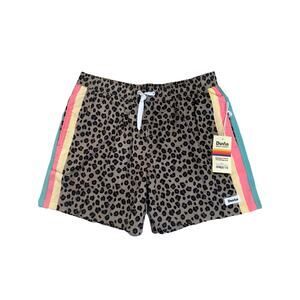 Duvin Cheetah Disco Swim Shorts Lined Drawstring Trunks Men's XL NEW